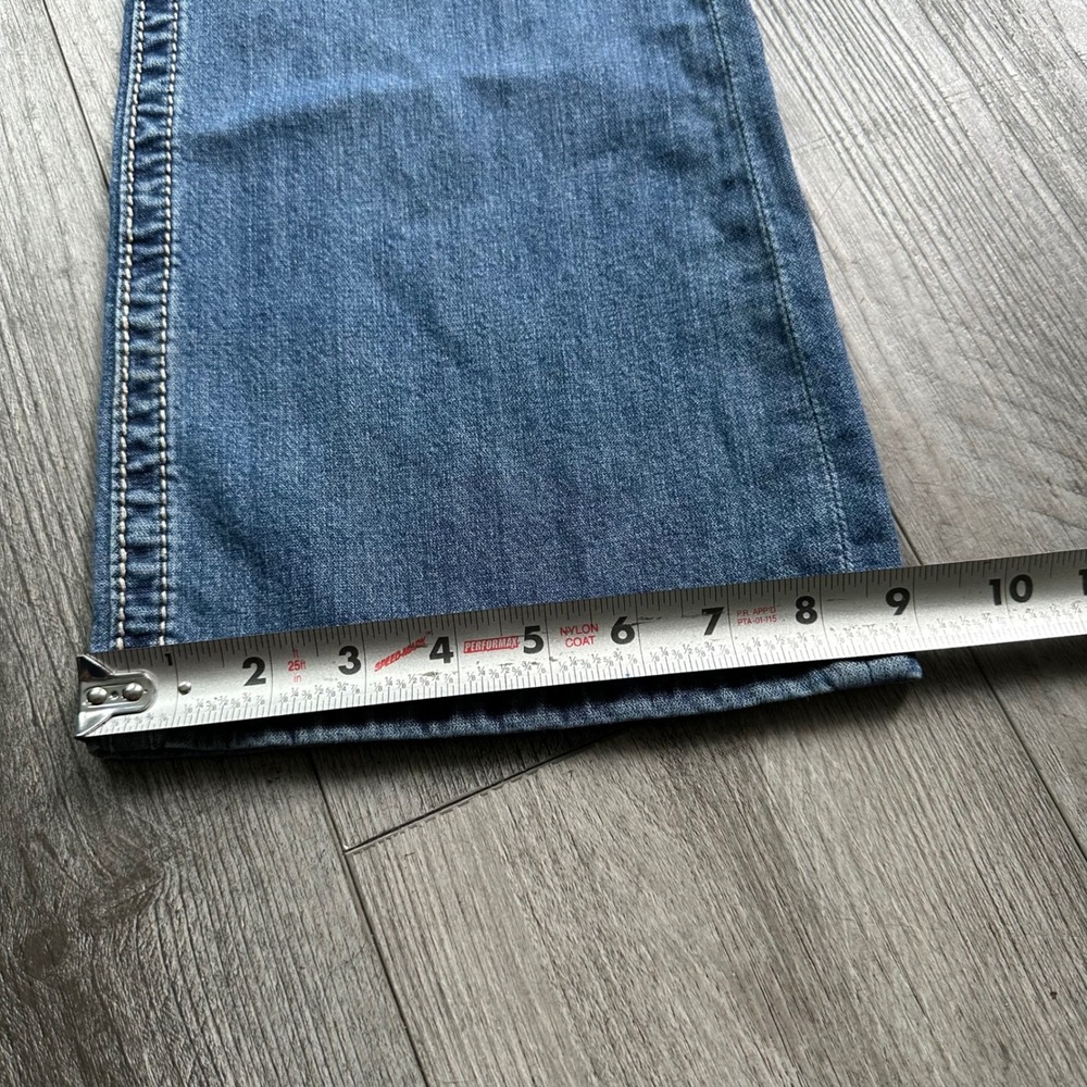 Miss Me Bootcut Jeans Size 31 Embellished Cross Pockets Medium Wash Y2K lowrise - Picture 7 of 8